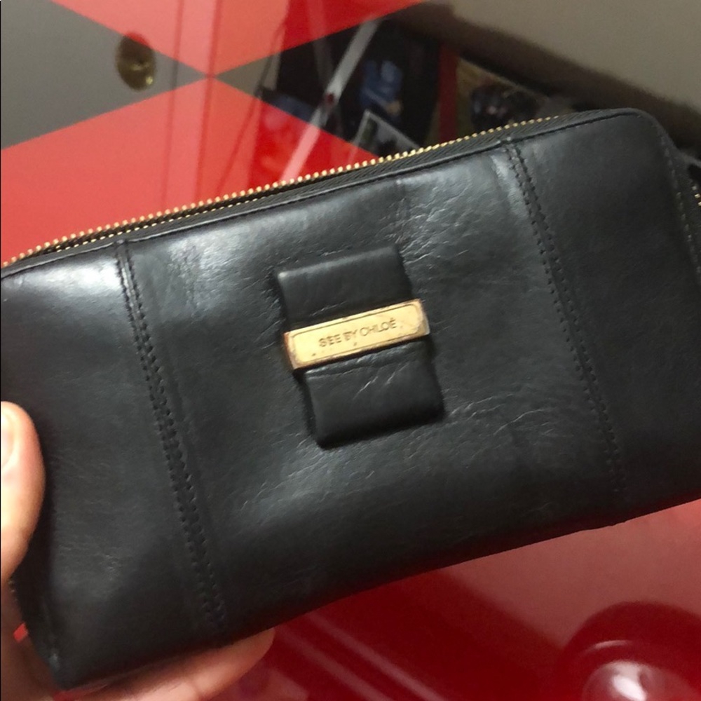 See by Chloe black leather wallet